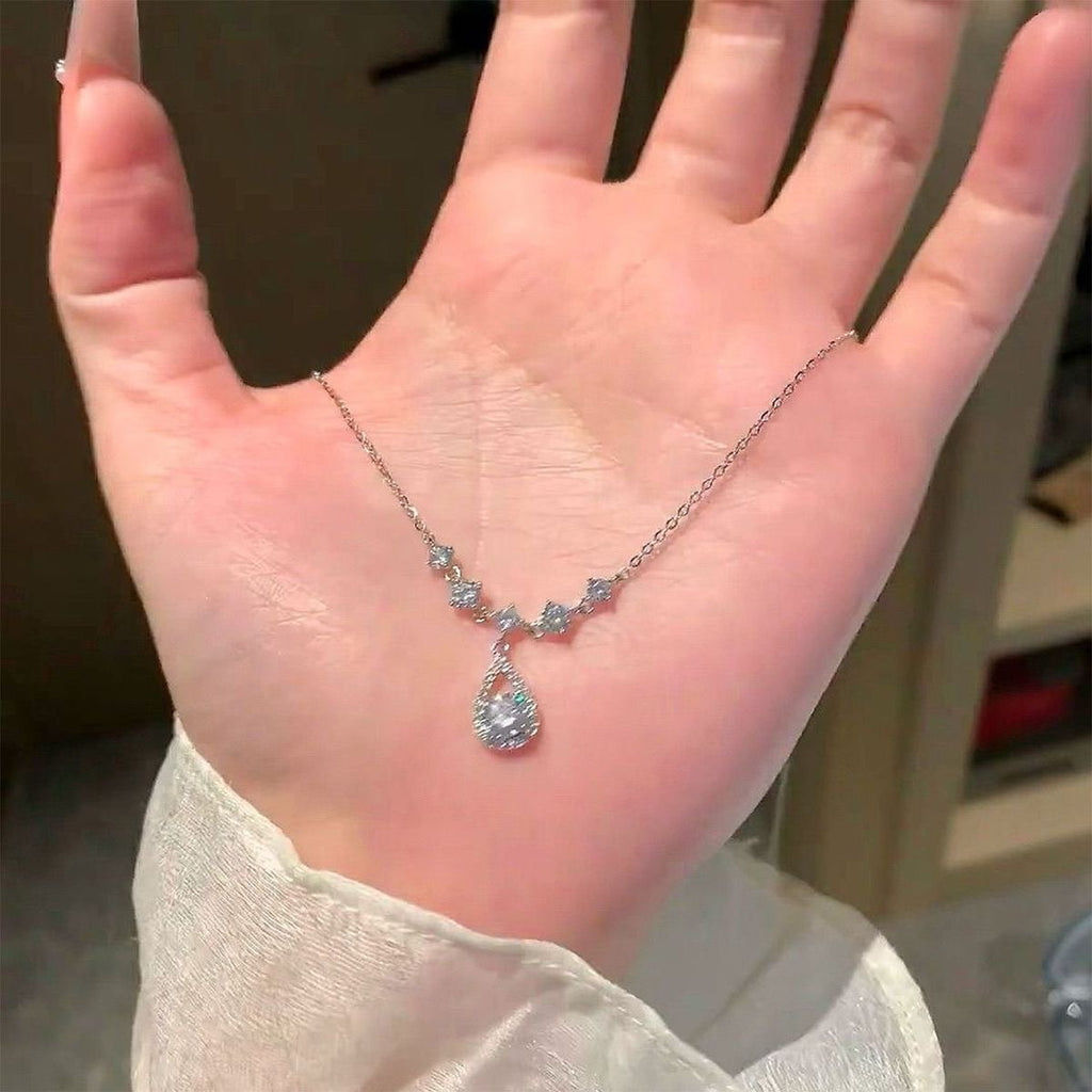 Crystal Teardrop Pendant Necklace