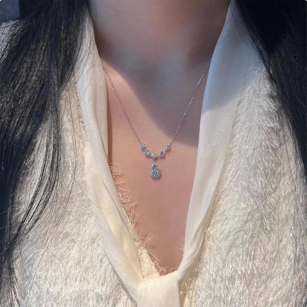 Crystal Teardrop Pendant Necklace